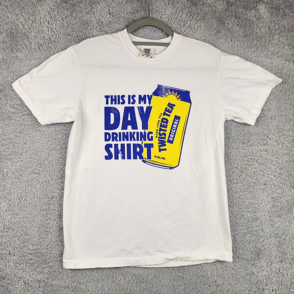 Twisted Tea Shirt Mens Medium White Day Drinking Funny Graphic Beer Tee Beach